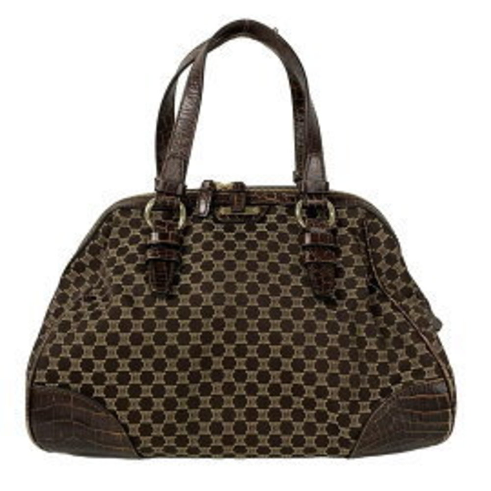 CELINE Paris Macadam handbag Black x light leather